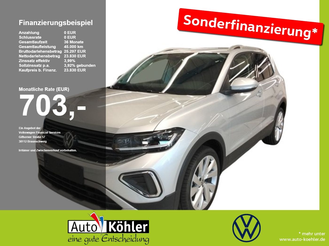 Volkswagen T-Cross Style TSi DSG CarPlay Kamera Matrix ACC