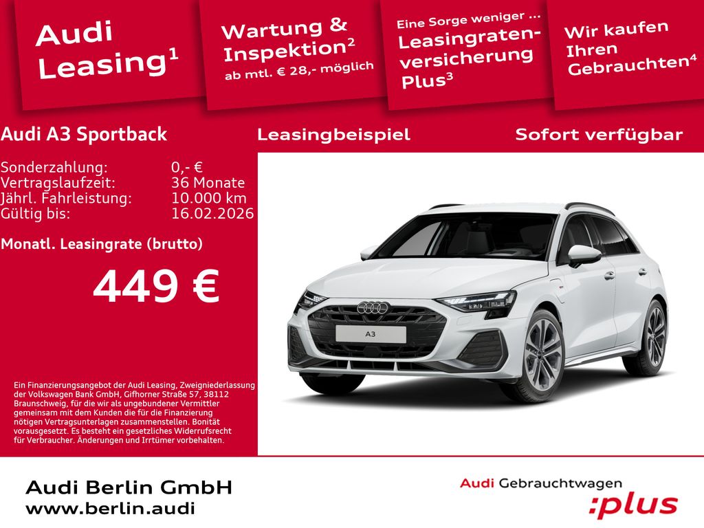 A3 Sportback TFSI e S line 40 e S tronic