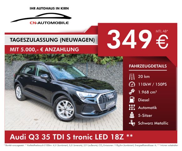 Audi Q3 35 TDI S tronic LED 18Z #RATE ab 349,-€/Monat