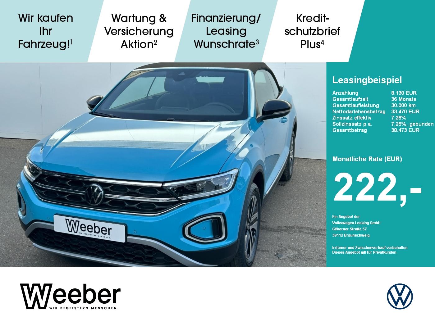 Volkswagen T-Roc Cabriolet 1.0 l TSI Energy AHK Navi LED