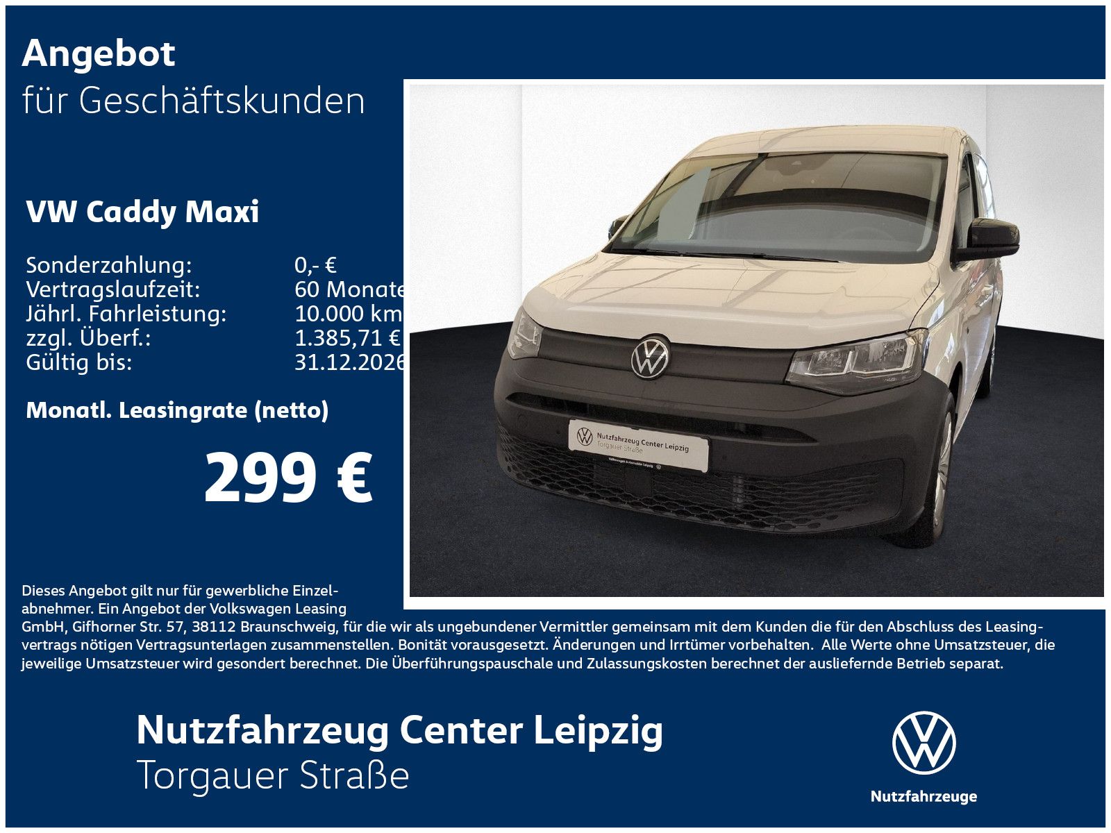 Volkswagen Caddy Cargo Maxi TDI 75 kW Preisvorteil 6653€
