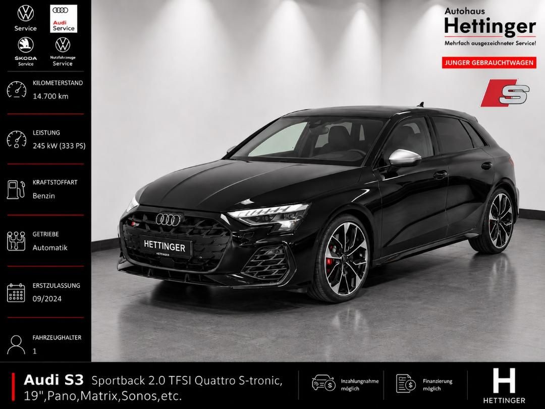 AUDI S3 Sportback 2.0 TFSI Quattro S-tronic, 19",Pano