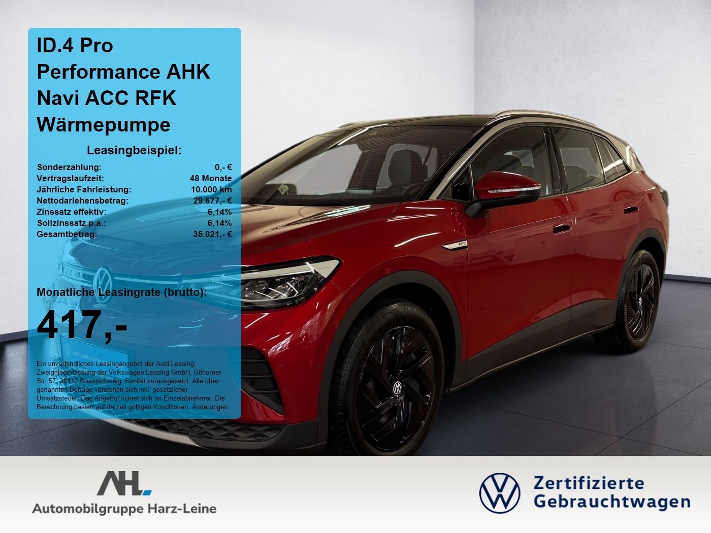 Volkswagen ID.4 Pro Performance AHK Navi ACC RFK Wärmepumpe