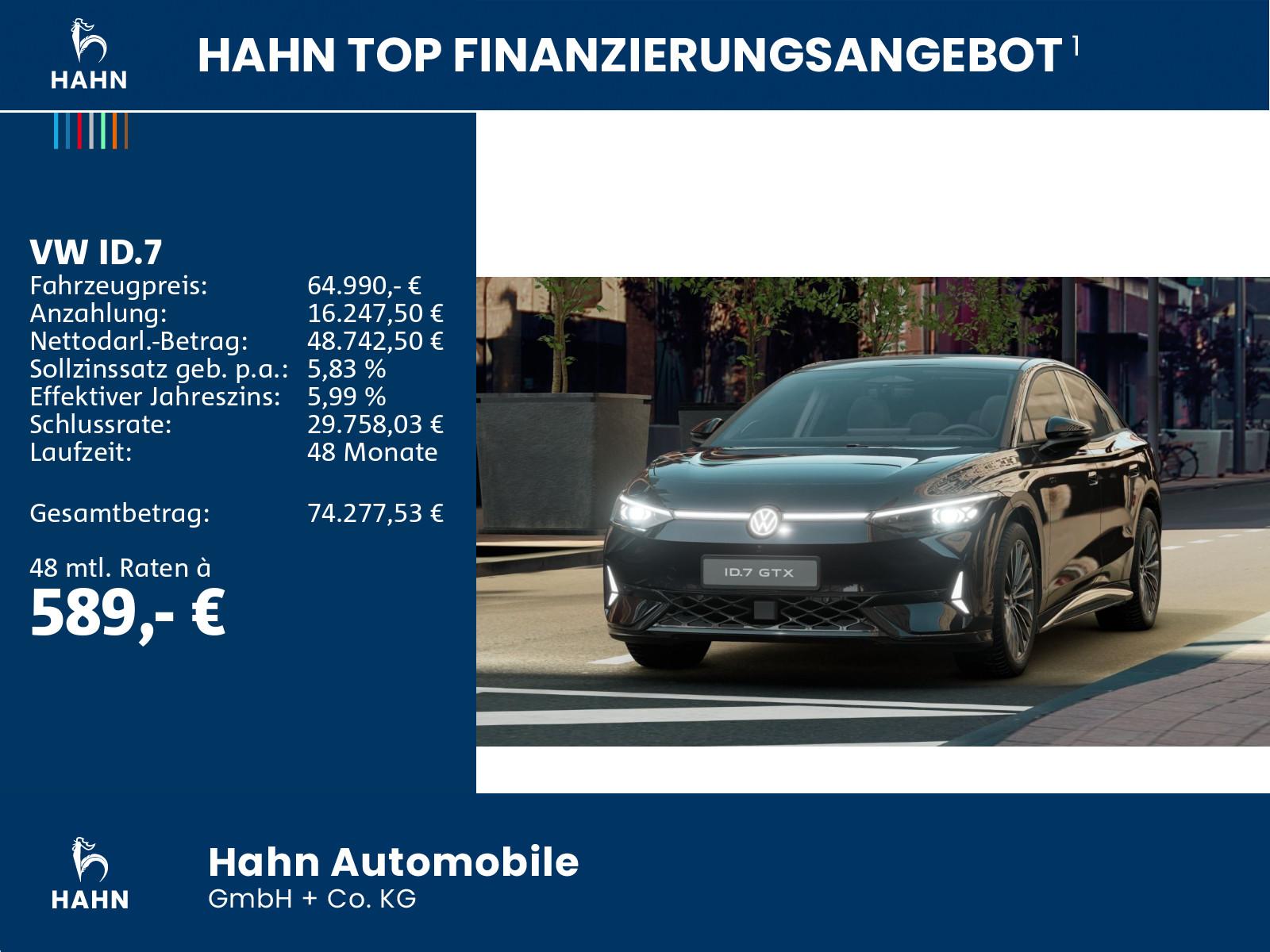 Volkswagen ID.7 GTX 4MOTION 250kW 86kWh PANO AHK IQ