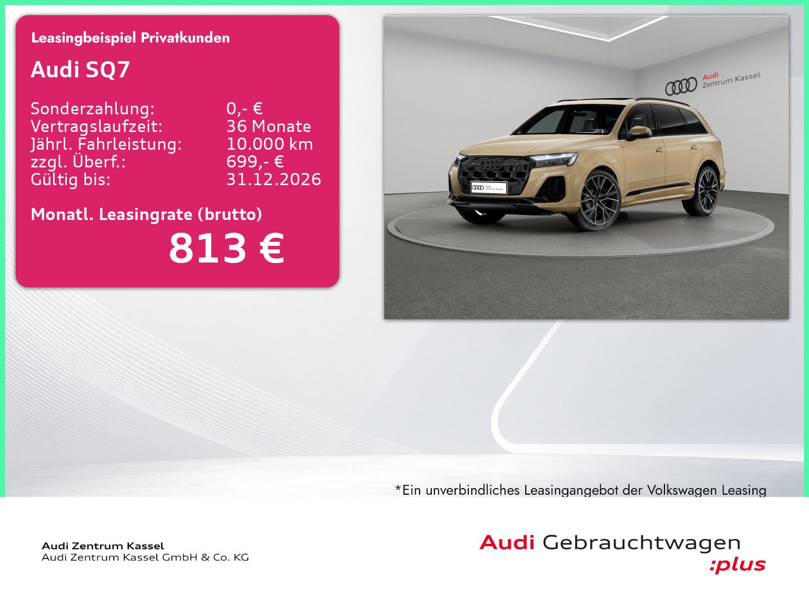 Audi SQ7 4.0 TFSI qu. Laser B&O Pano HuD AHK Kamera