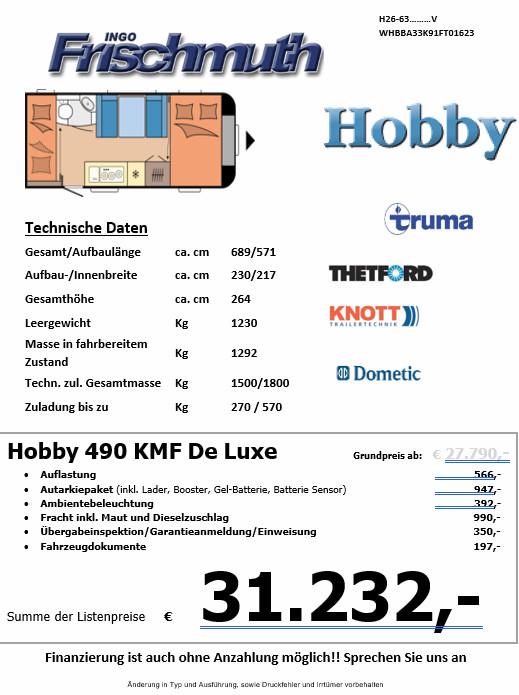 Hobby 490 KMF De Luxe