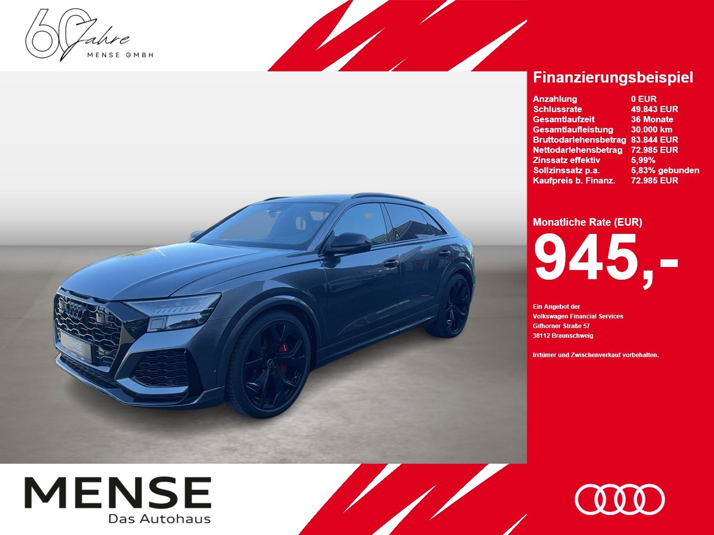 Audi RS Q8 4.0 TFSI quattro tiptronic Matrix AHK HUD
