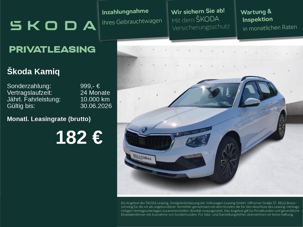 Skoda Kamiq Drive 1.5 TSI AHK-VORB. LED NAVI R-KAM SHZ