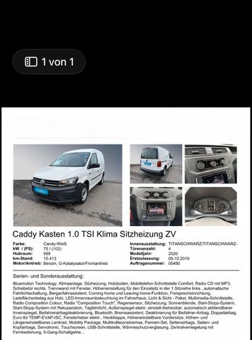 VW Wv caddy Kasten 1.0 TSI