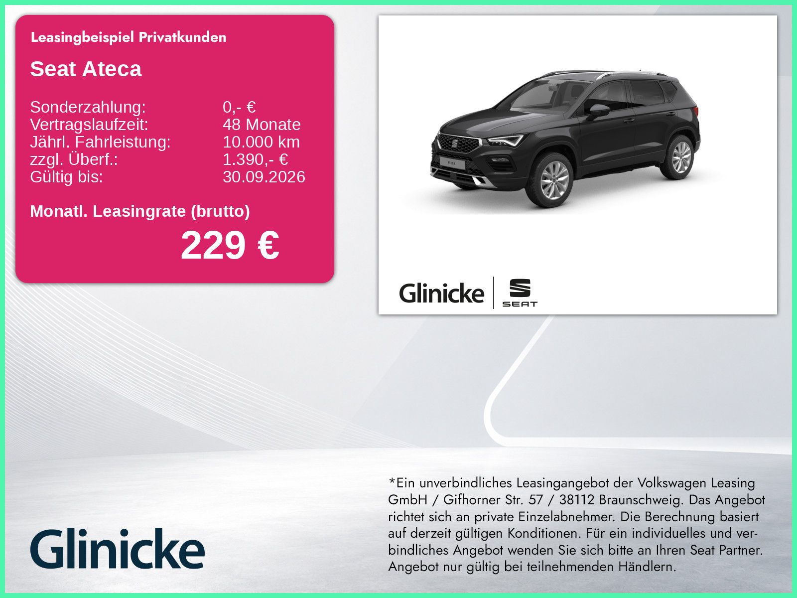 Seat Ateca Road Edition 1.5 TSI 110 kW PDC RFK Sitzhe
