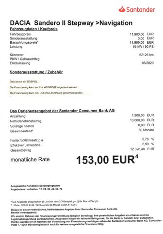 Fahrzeugabbildung Dacia Sandero II Stepway >Navi/Sitzheiz/PDC/TEMP<
