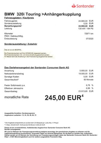 Fahrzeugabbildung BMW 320 i Touring >AUT/AHK/R-Kamera/PDC/LED<