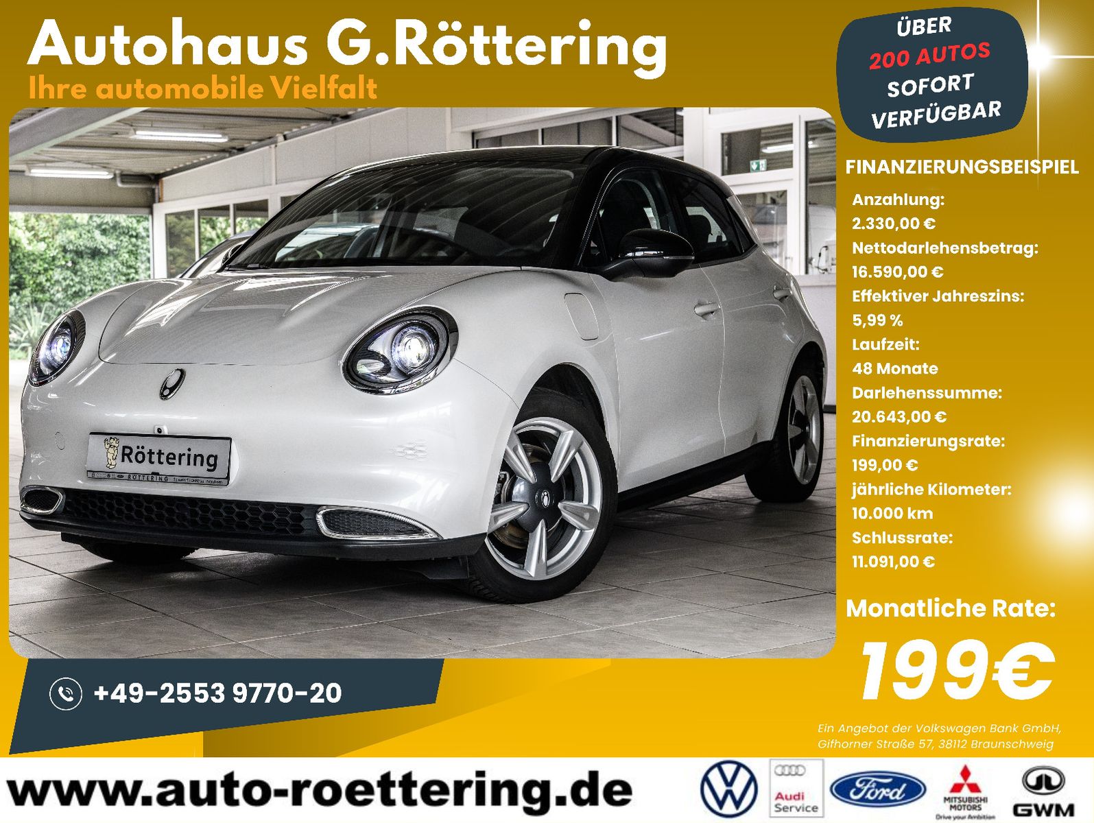 Fahrzeugabbildung GWM Ora 03 400 Pro *Wäpu *Bicolor *Allwetter