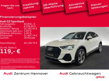 Audi Leasingangebot: Audi Q3 Sportback S-line 35 TFSI AHK LED ACC Navi vir