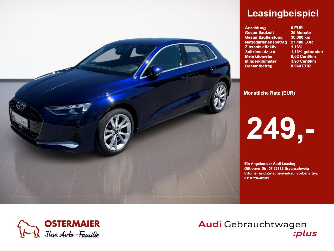 Audi A3 Sportback ADVANCED TDI S-TRONIC ACC.KAMERA.LE
