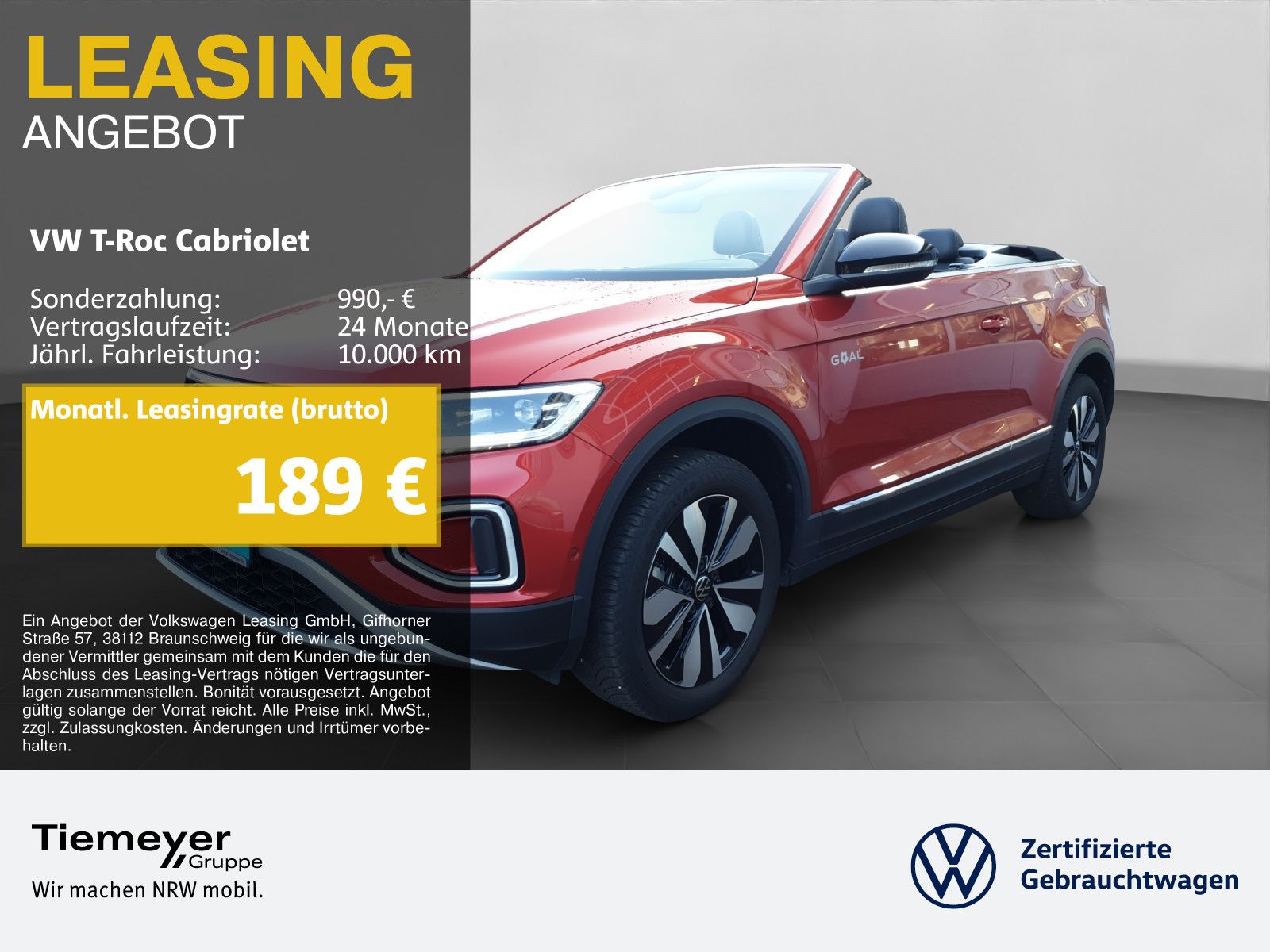 Volkswagen T-Roc Cabriolet 1.0 TSI GOAL LED+ KAMERA LM17