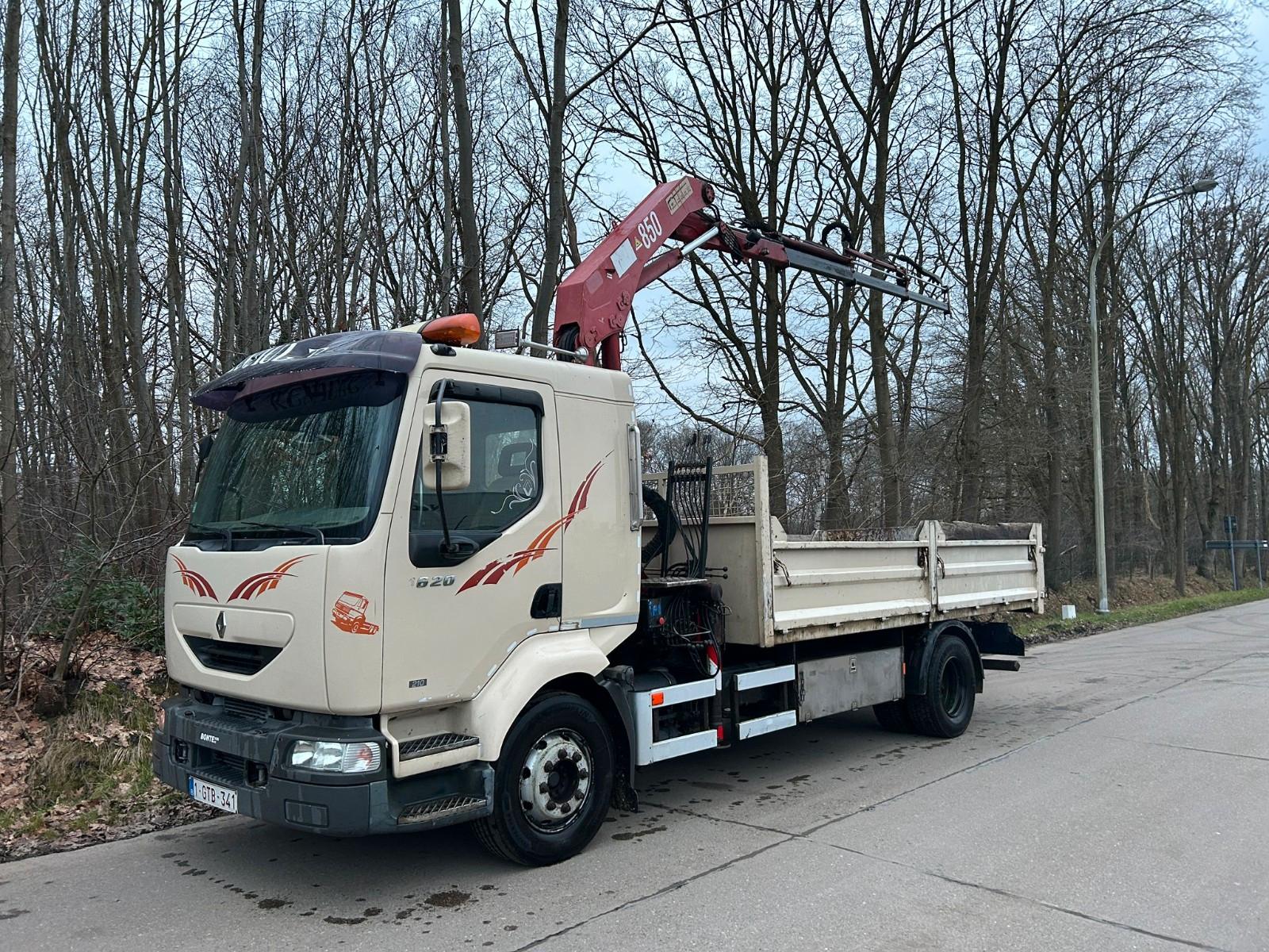 Renault Midlum 210 Kipper + Kran HMF850
