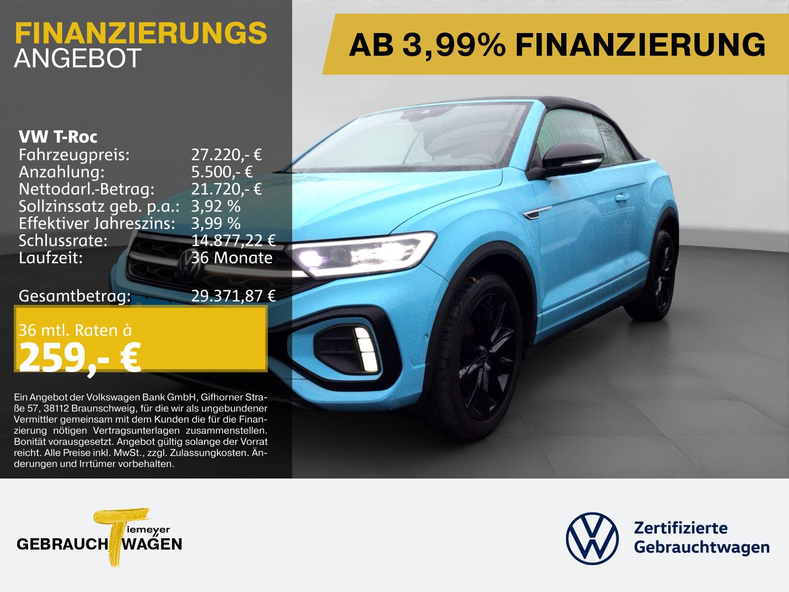 Volkswagen T-Roc Cabrio 1.5 TSI DSG R-LINE BLACK STHZG MATR