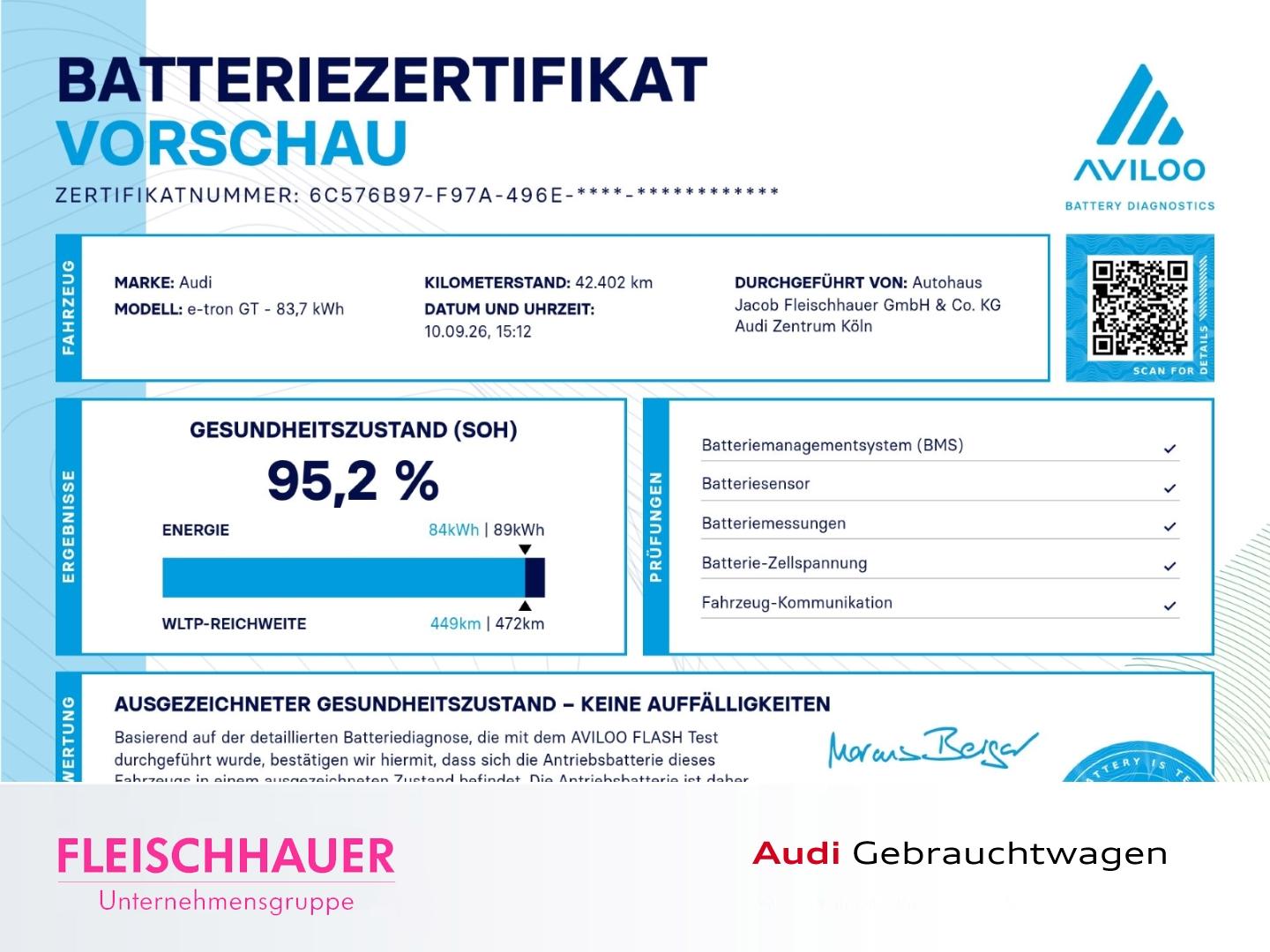 Audi e-tron GT quattro LED+ACC+PANO+NAVI+RFK+B&O+TOUR
