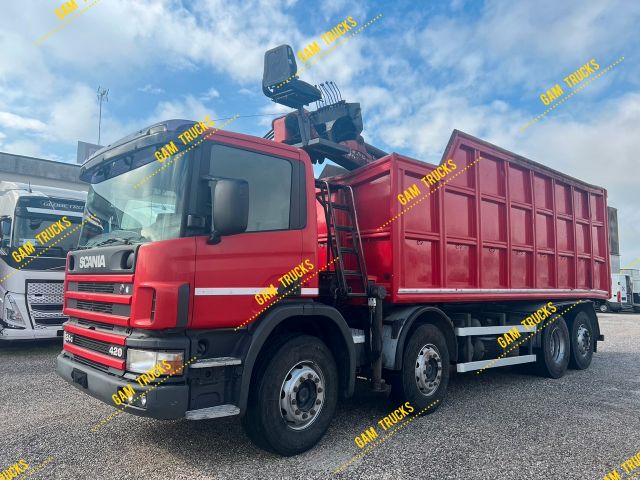 Scania 124.420 Kipper mit Kran Palfinger + Greifer 8x2