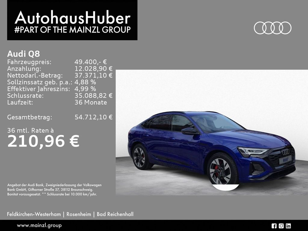 Audi Q8 Sportback 50 e-tron S line quattro HUD MATRIX