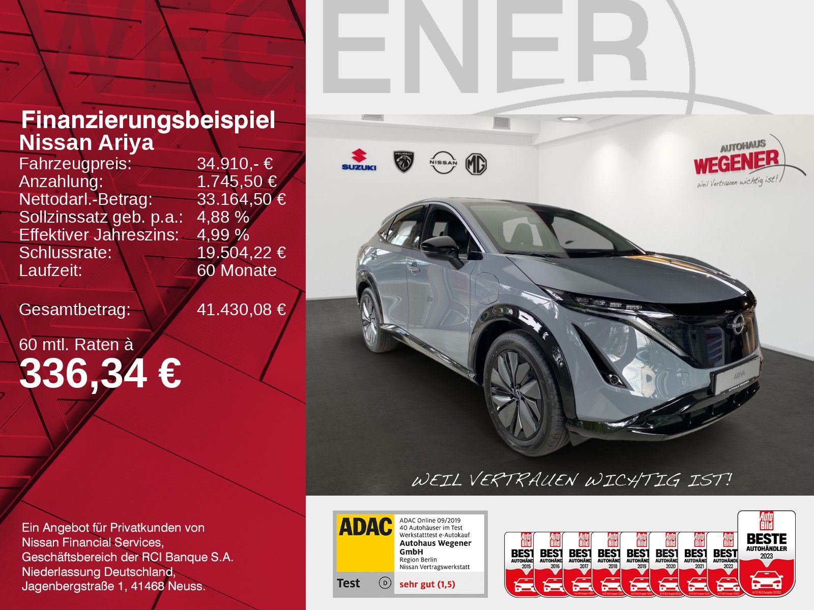 Nissan ARIYA 63 kWh Basis ACC*Totwinkel*Navi*Kamera*PDC imagem 2