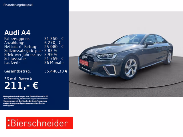 Audi A4 Lim 35 TFSI S-Line AHK LED CAM ACC NAVI 18