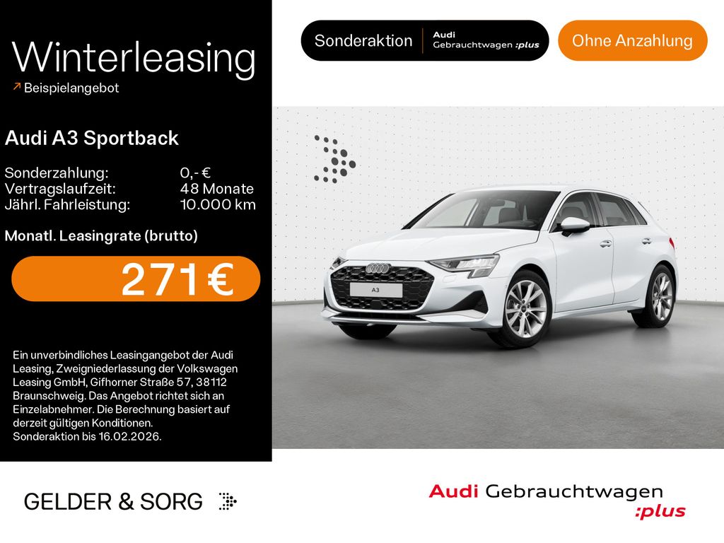 A3 Sportback 35 TDI LED*Navi*Sound*RFK*Virtual