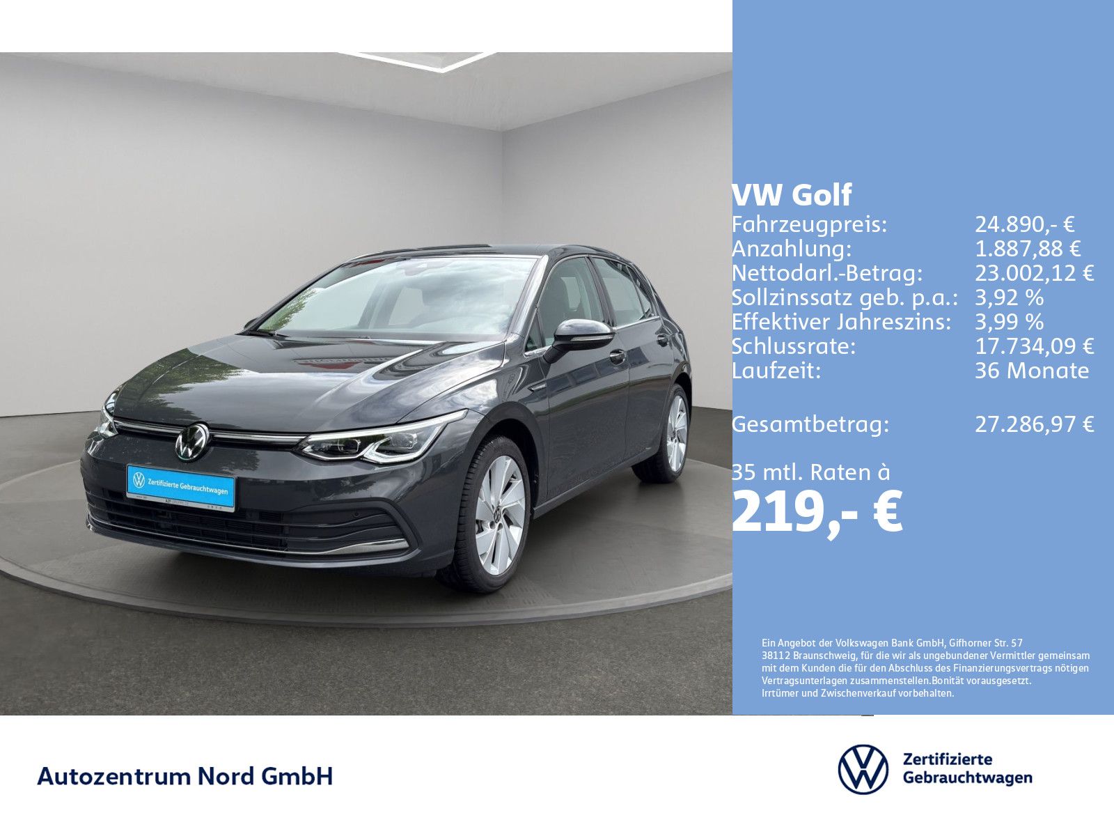 Volkswagen Golf VIII 1.5 eTSI DSG Style LED+ACC+APP-CONNECT