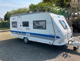 Hobby 495UK, Kinderzimmer, Fahrradträger und Vorzelt  - Hobby Wohnwagen 2005