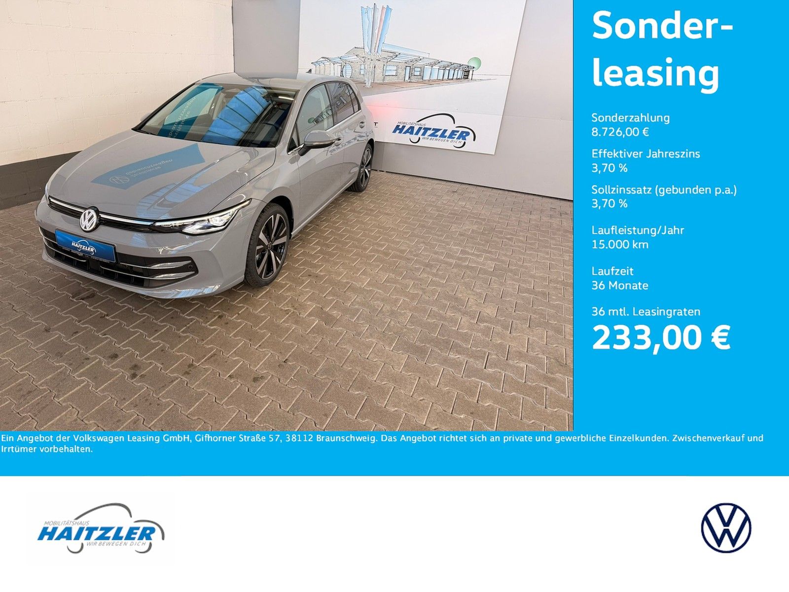 Fahrzeugabbildung Volkswagen Golf VIII Lim. 1.5 eTSI 110 kW Style DSG + Navi