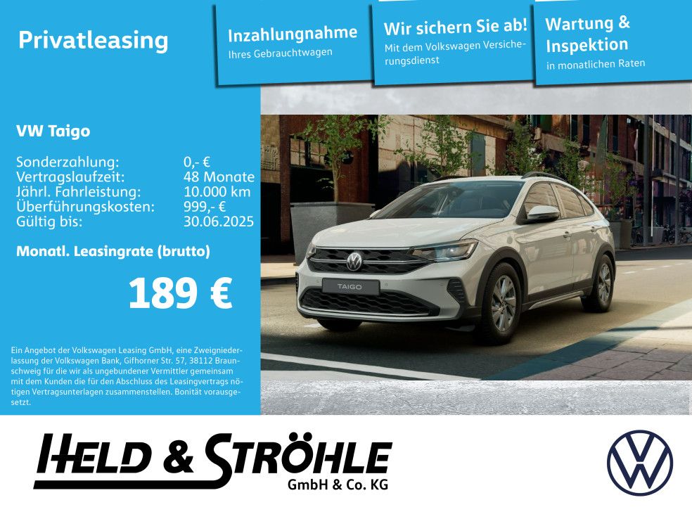 Volkswagen Taigo Life 1.0TSI 95PS PDC LED ALU APP