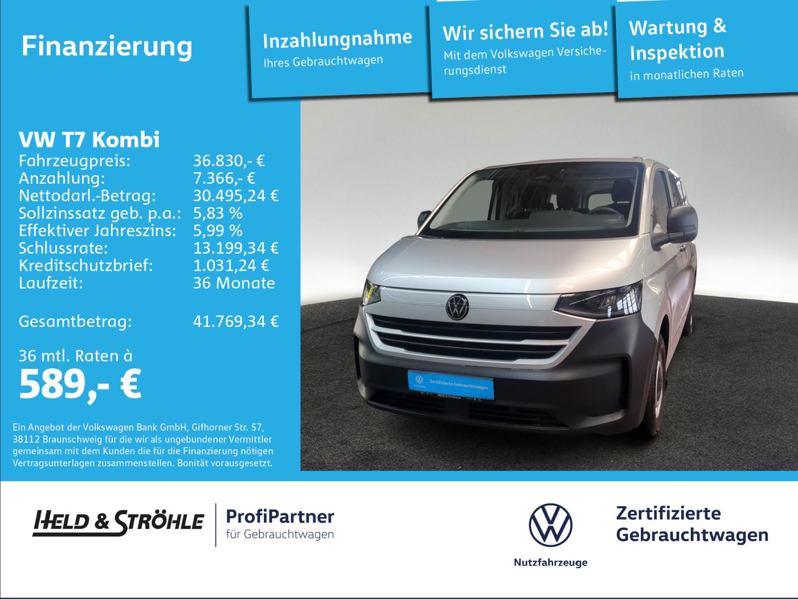 Volkswagen T7 Kombi 2.0TDI KR 9SITZE LED NAVI R-KAM 5J.GAR.