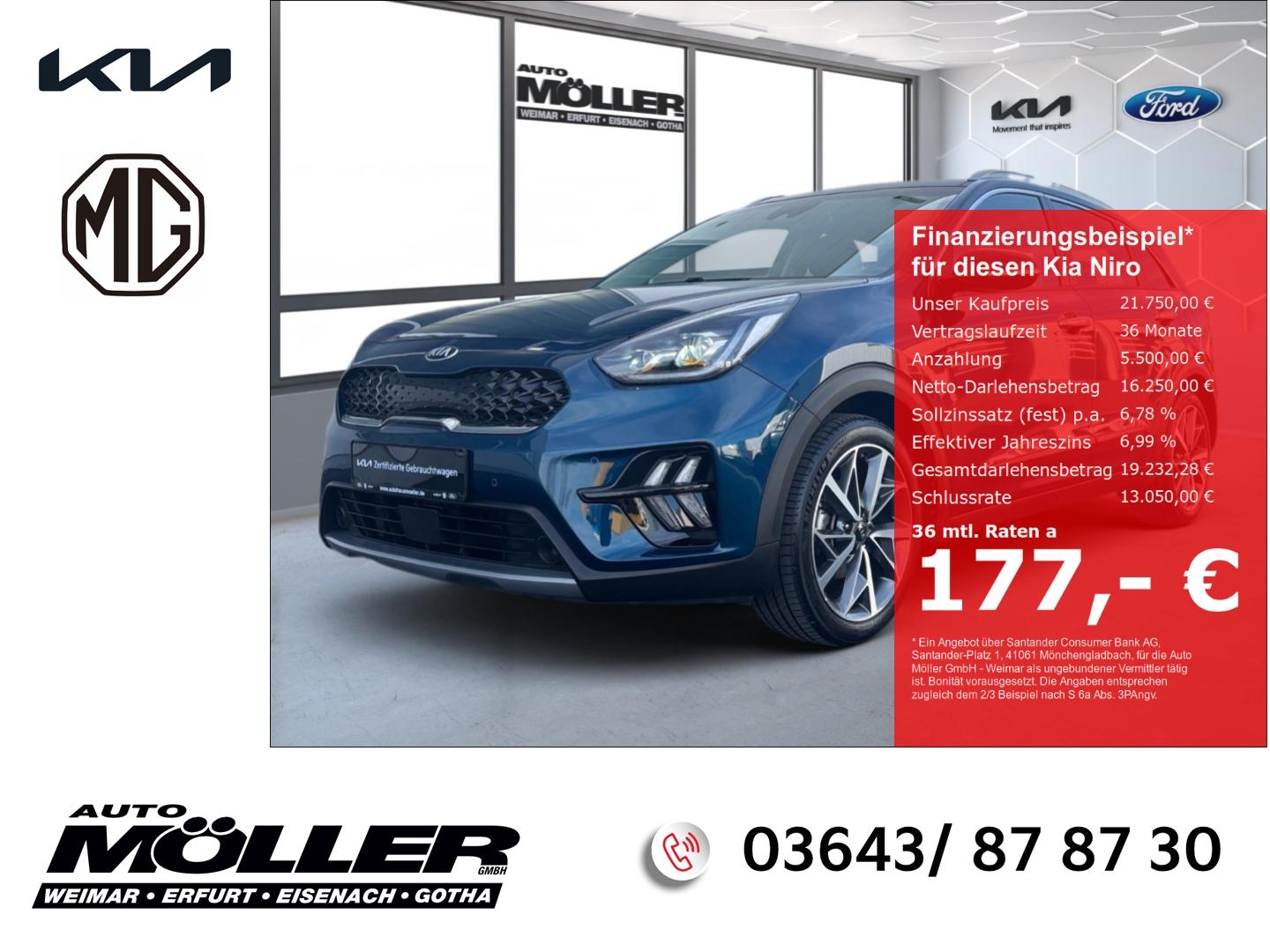Kia Niro 1.6 HYBRID Spirit Panodach Kamera Navi Totw
