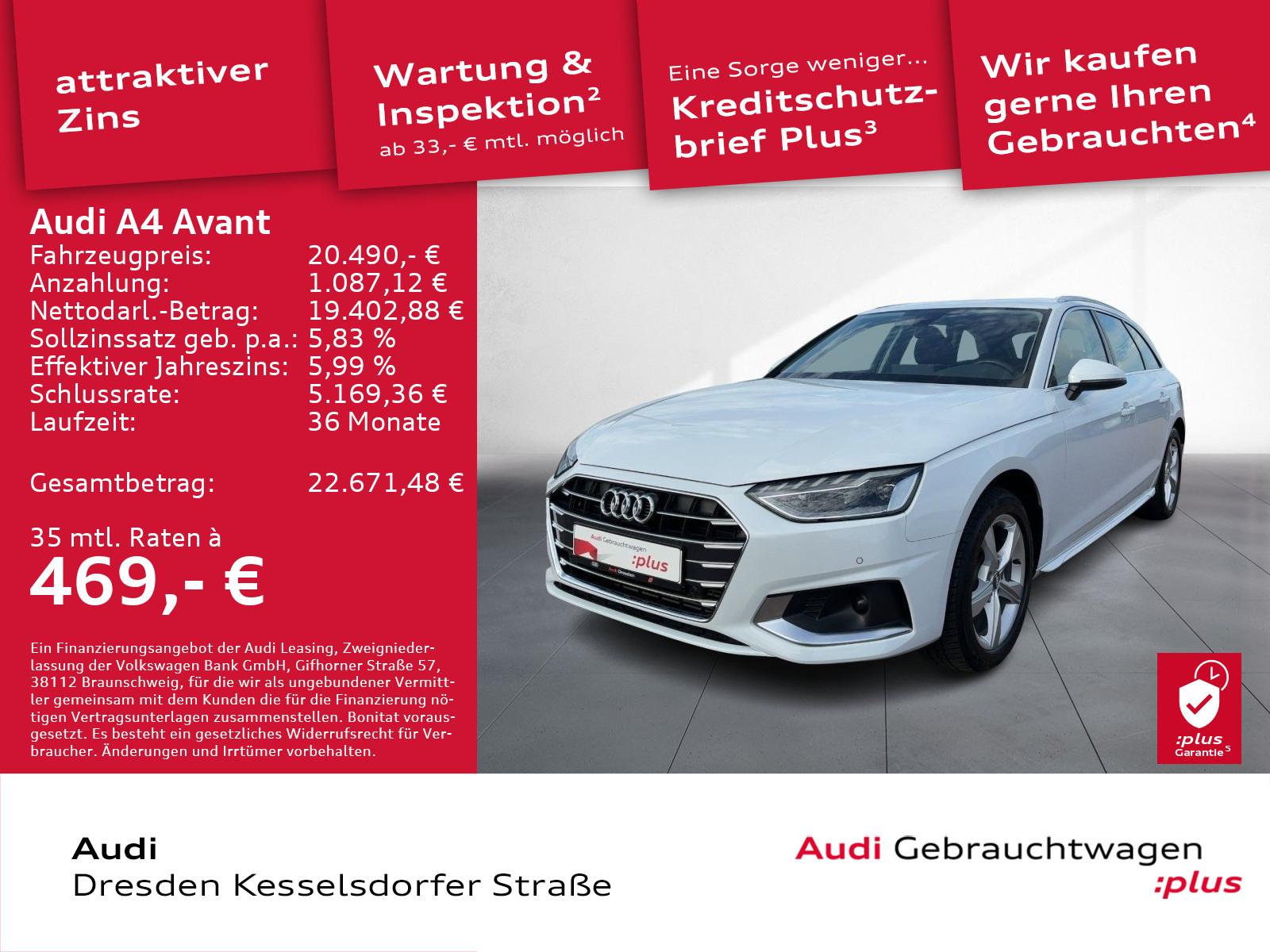Audi A4 Avant 40 TFSI Advanced Navi AHZV Sitzhzg., миниатюра 2