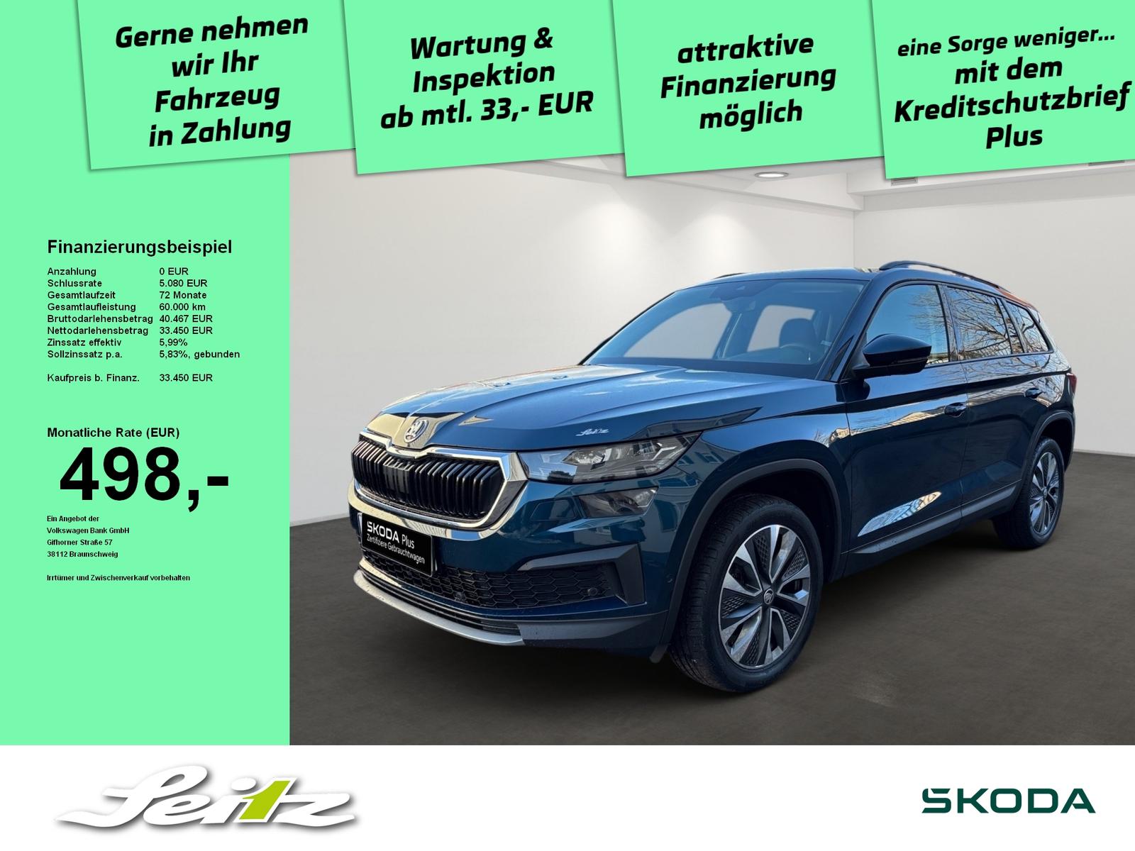 Skoda Kodiaq 2.0 TDI 4x4 Tour *AHK*MATRIX*KAMERA*NAVI*