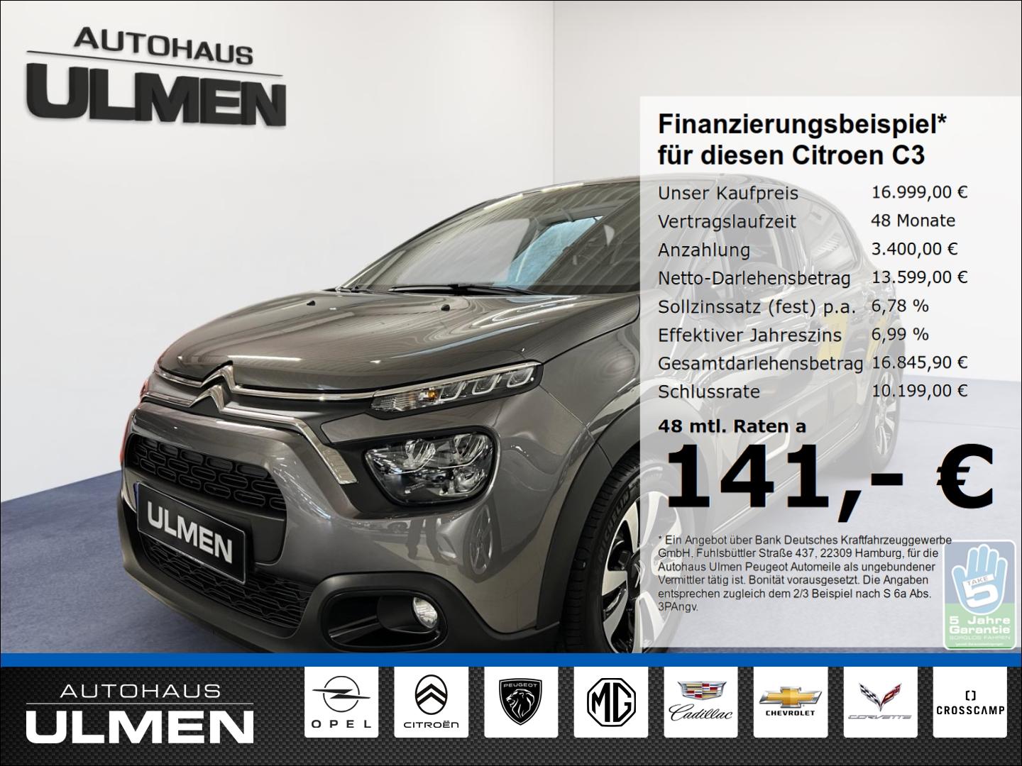 Citroën C3 SHINE Touch-Radio+BT LED-Scheinwerfer Spurhal