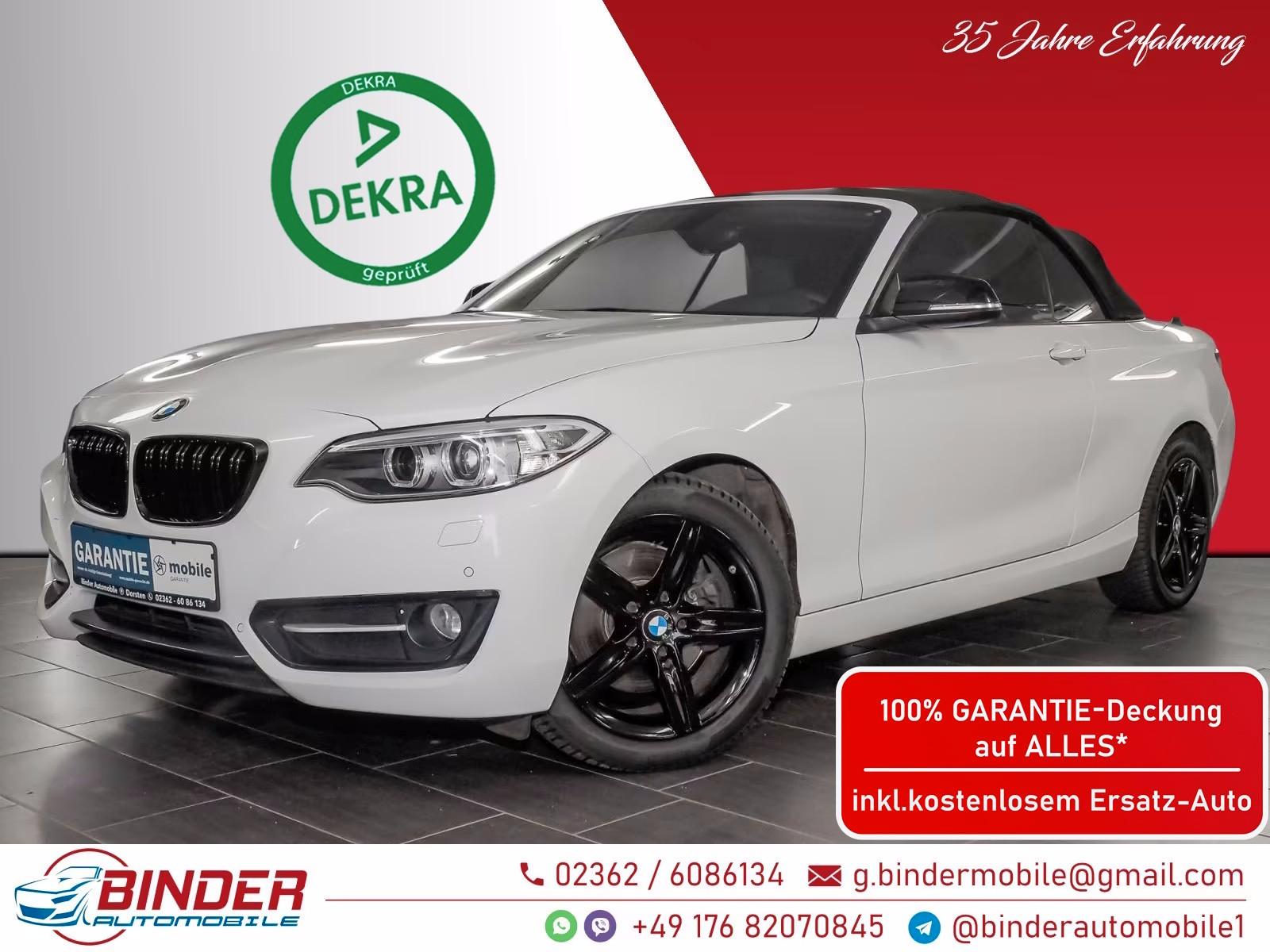 BMW 220i Cabrio Sport Line*SORGLOS-PAKET*GARANTIE*