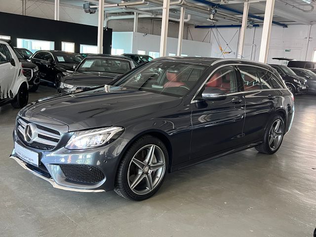 Mercedes-Benz C 400 T 4MATIC 2X AMG LINE DISTRONIC LEDER ROT