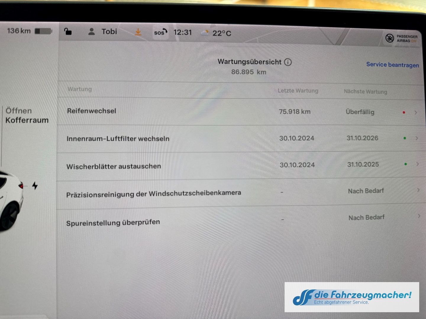 Fahrzeugabbildung Tesla Model 3 Basis RWD Soundsystem ACC El. Heckklappe