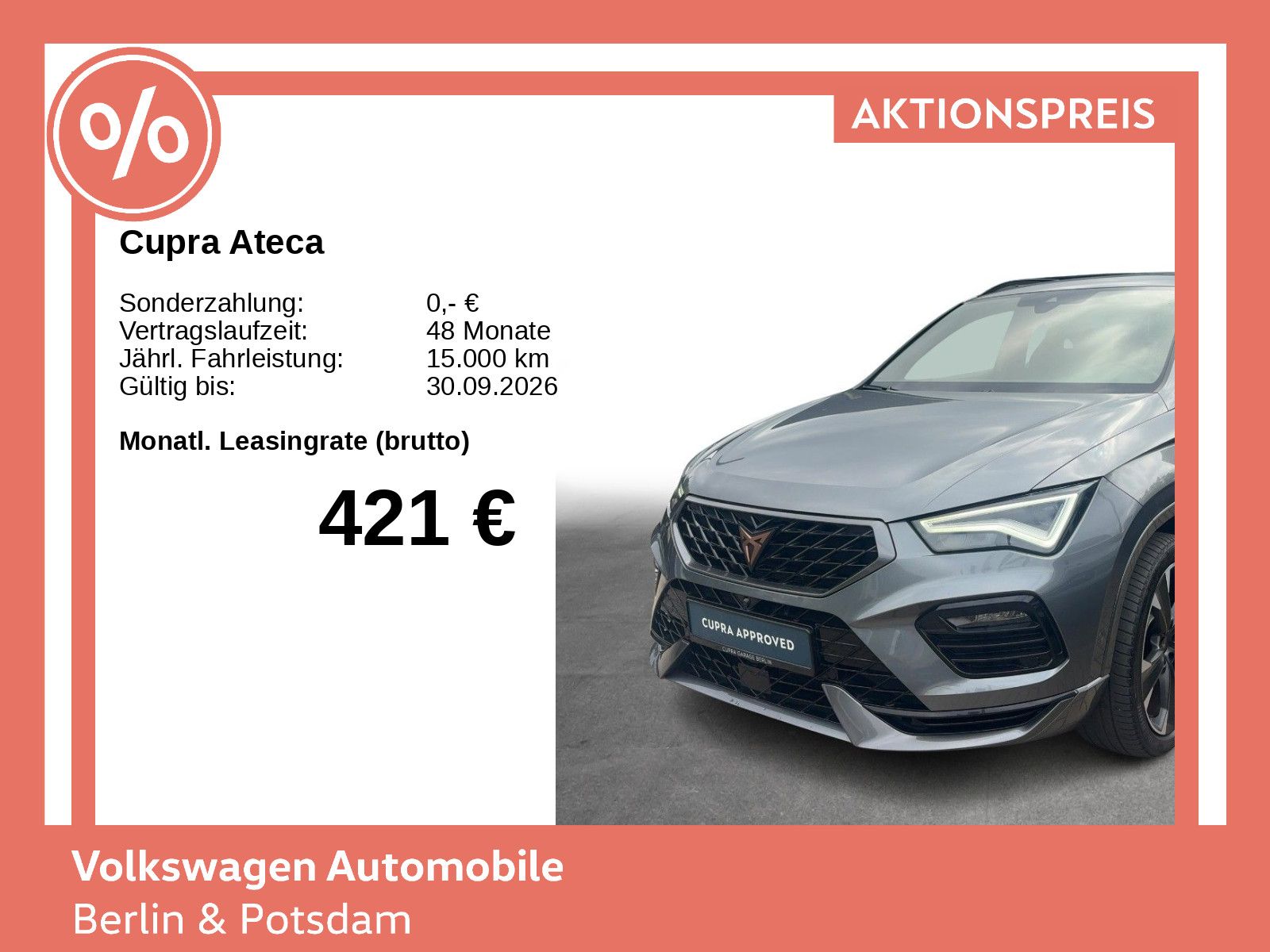 Cupra Ateca 2.0 TSI DSG 4Drive Navi Pano LED SHZ