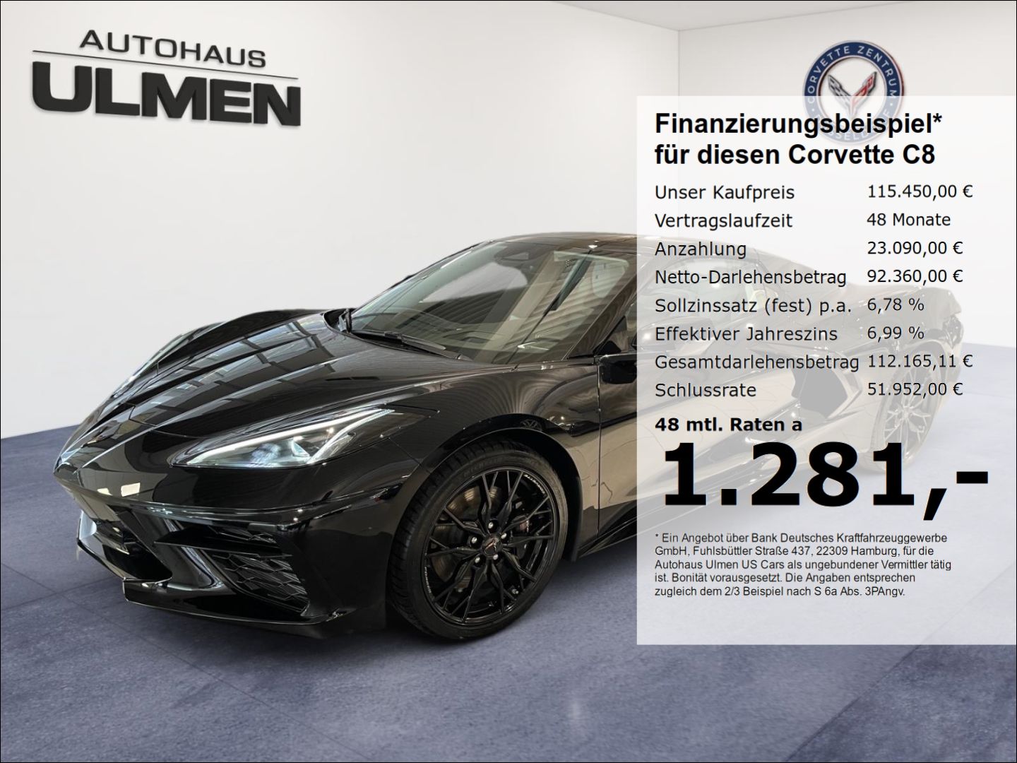 Corvette C8 Stingray Cabriolet 3LT Frontlift Vollausstatt