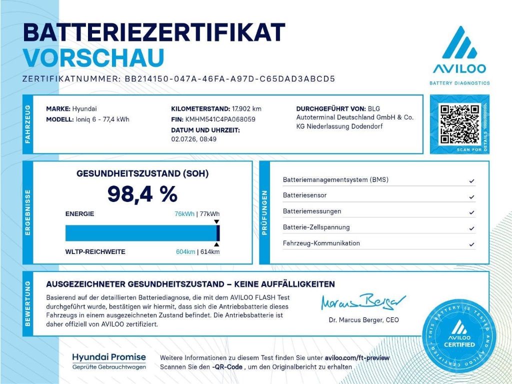 Hyundai IONIQ 6 77,4kWh 4WD UNIQ 20LM HUD Navi Digitales imagem 2