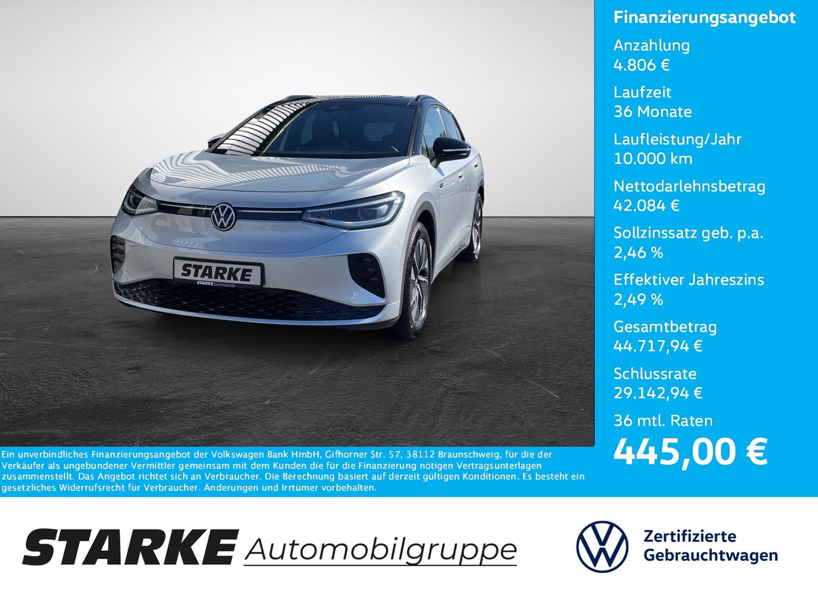 Volkswagen ID.4 GTX 4M HeadUp Panodach AHK Navi LED Kamer