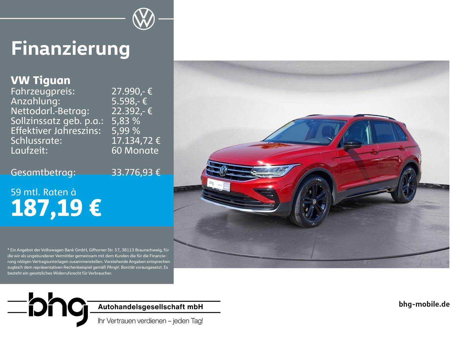 Volkswagen Tiguan 1.5 TSI DSG UrbanSport AHK PanoDach Stand