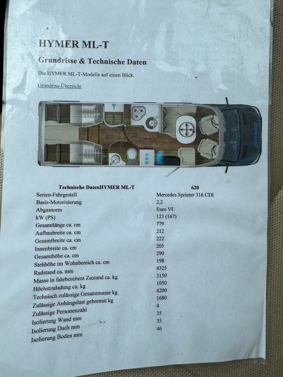Fahrzeugabbildung HYMER / ERIBA / HYMERCAR ML-T 620 MB Sprinter 7GT EURO 6 HECKANTRIEB VOLL