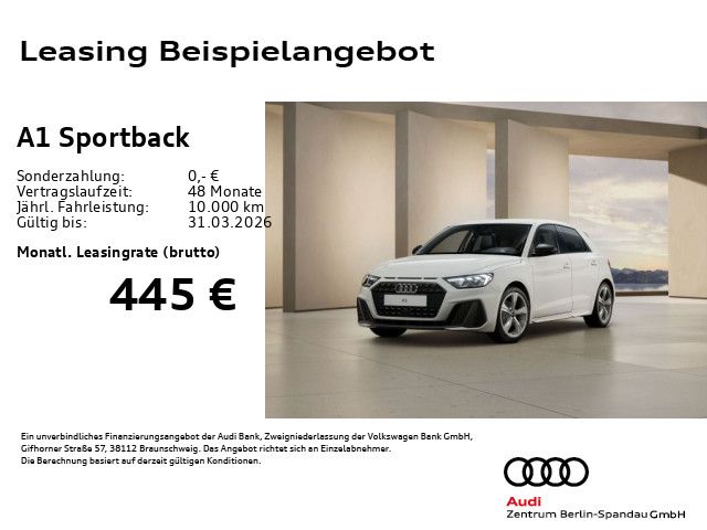 Vorschaubild: AUDI A1 Sportback 35 TFSI S line S tronic *ACC*R-CAM* (Fahrzeug-Nr. ABQS47)