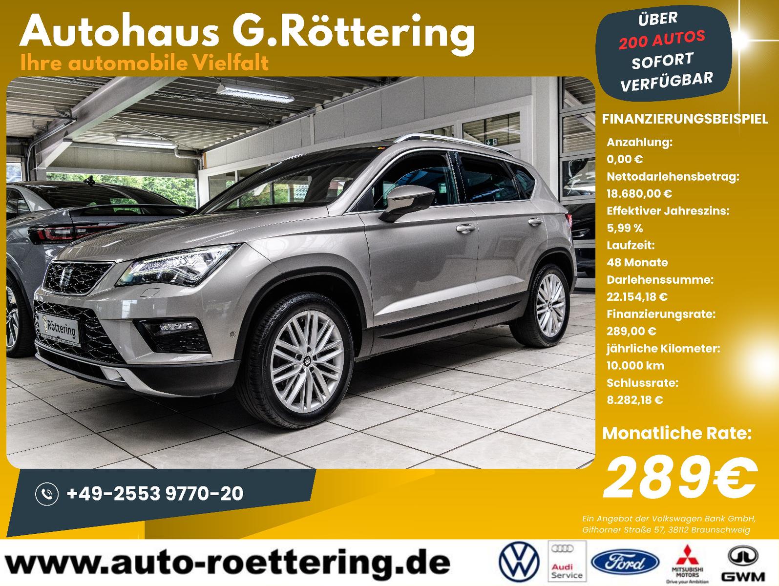 Seat Ateca Xcellence 4Drive +DSG+ Navi + AHK + Kamera