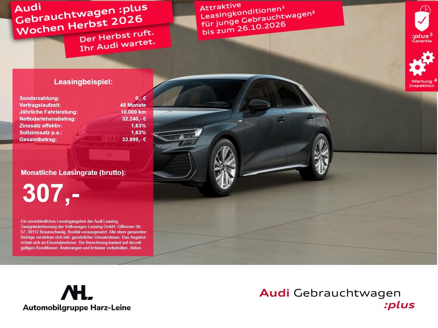 Audi A3 Sportback 35 TFSI S line S-tronic Navi HuD AC
