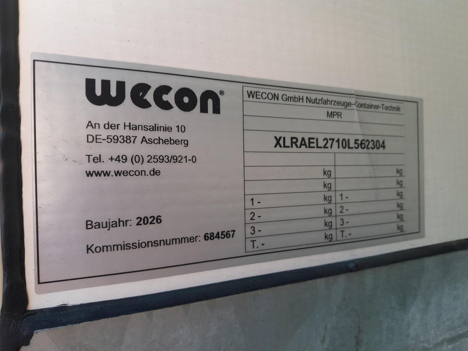 Fahrzeugabbildung DAF FA XB 290 16t Curtainsider Wecon
